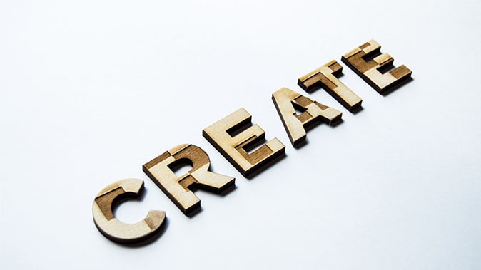 The Word Create On A White Background