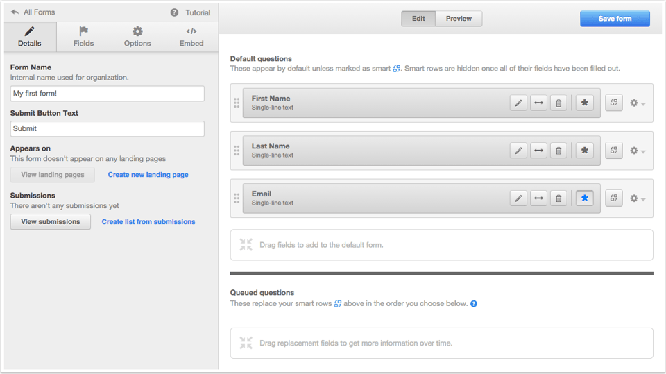 How to edit details of a form within HubSpot